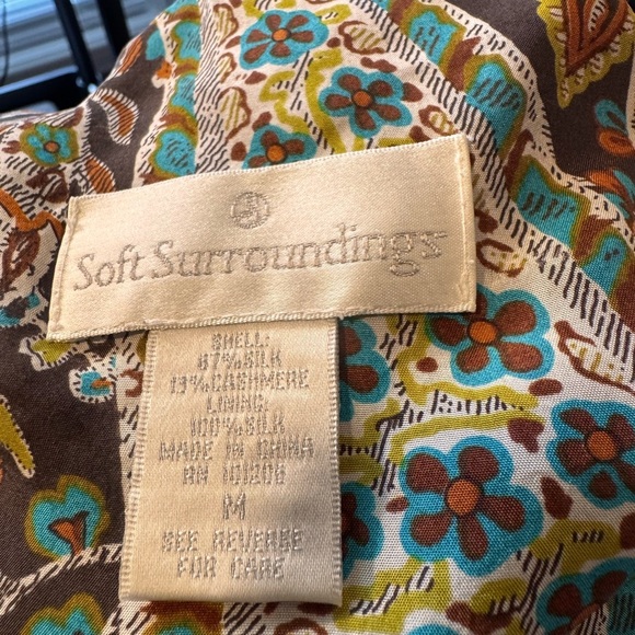 Soft Surroundings silk and cashmere Cardigan with Paisley Trim - Picture 6 of 10